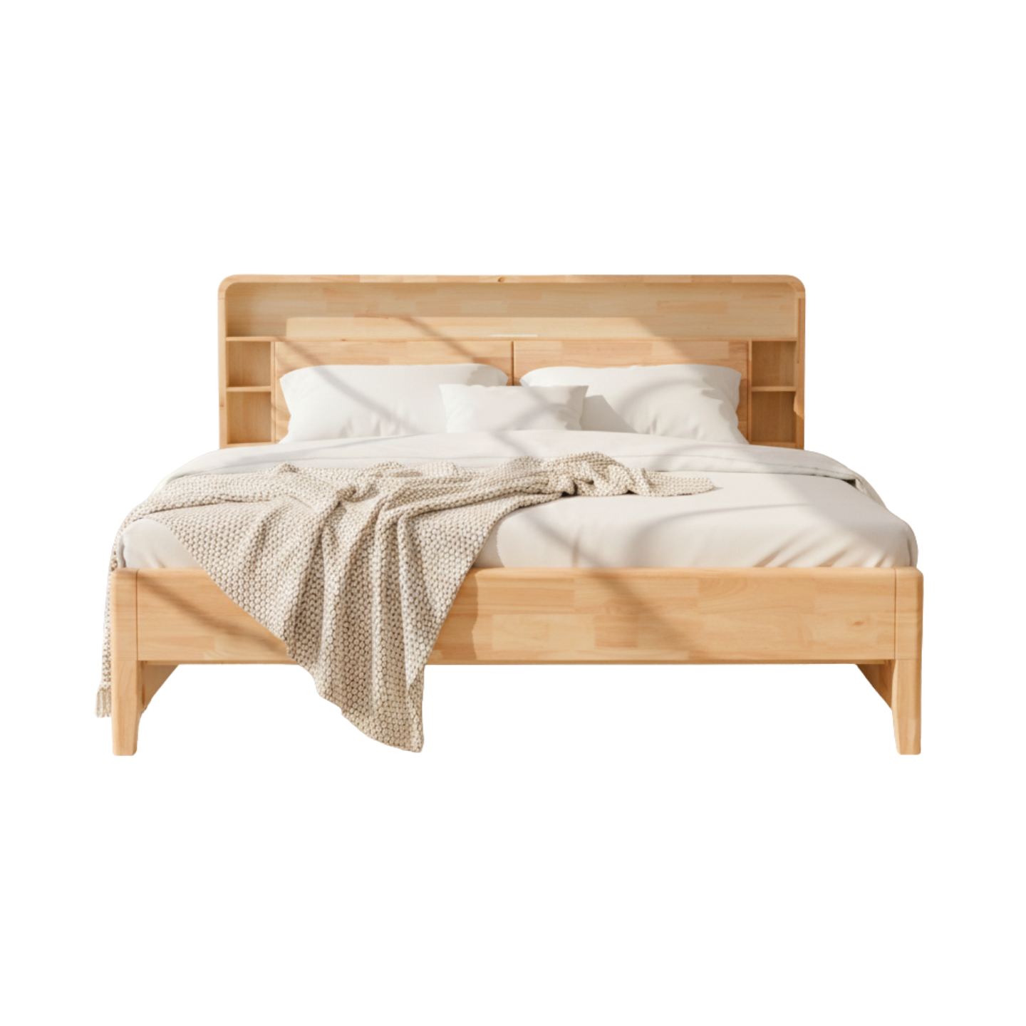 เตียงไม้ยางพารา 5 ฟุต MOKKOI HOME รุ่น SALMON-05 สีไม้ธรรมชาติ_0